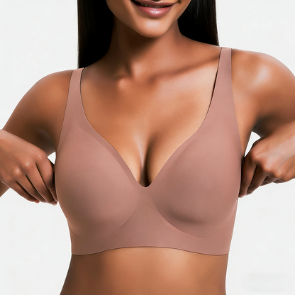 INSPIOVA Women’s Wireless Comfort Bra – Deep V Smoothing Bralette