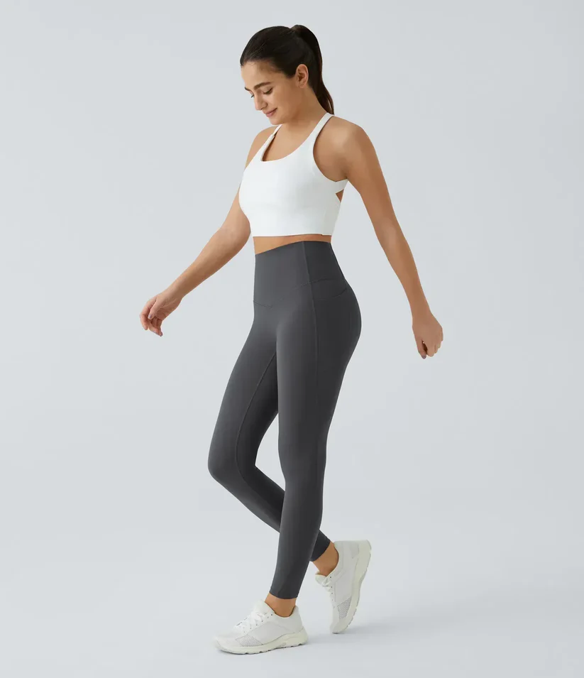 INSPIOVA  High Waisted Waist Shaping Pocket Shaping Training Leggings