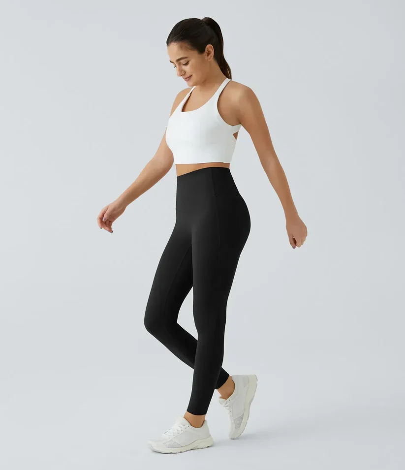 INSPIOVA  High Waisted Waist Shaping Pocket Shaping Training Leggings