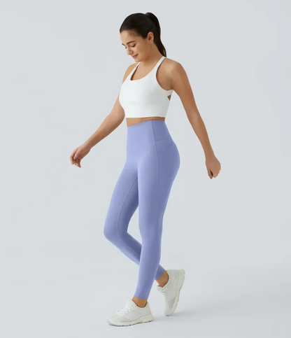 INSPIOVA  High Waisted Waist Shaping Pocket Shaping Training Leggings