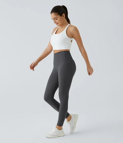 INSPIOVA  High Waisted Waist Shaping Pocket Shaping Training Leggings