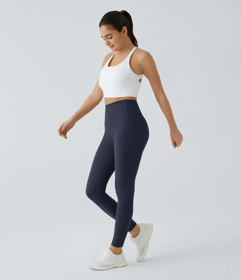 INSPIOVA  High Waisted Waist Shaping Pocket Shaping Training Leggings