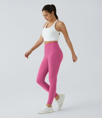 INSPIOVA  High Waisted Waist Shaping Pocket Shaping Training Leggings
