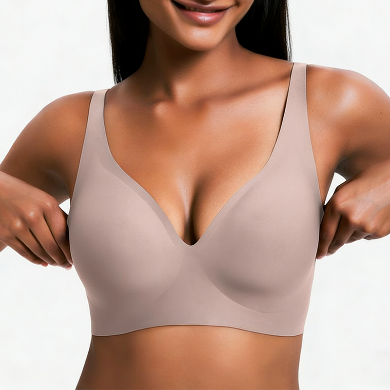 INSPIOVA Women’s Wireless Comfort Bra – Deep V Smoothing Bralette