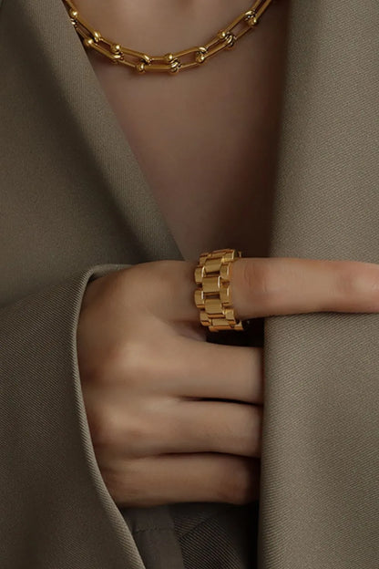 18K Gold-Plated Titanium Steel Ring