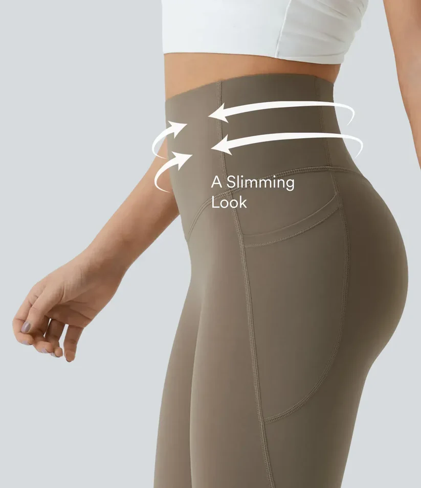 INSPIOVA  High Waisted Waist Shaping Pocket Shaping Training Leggings