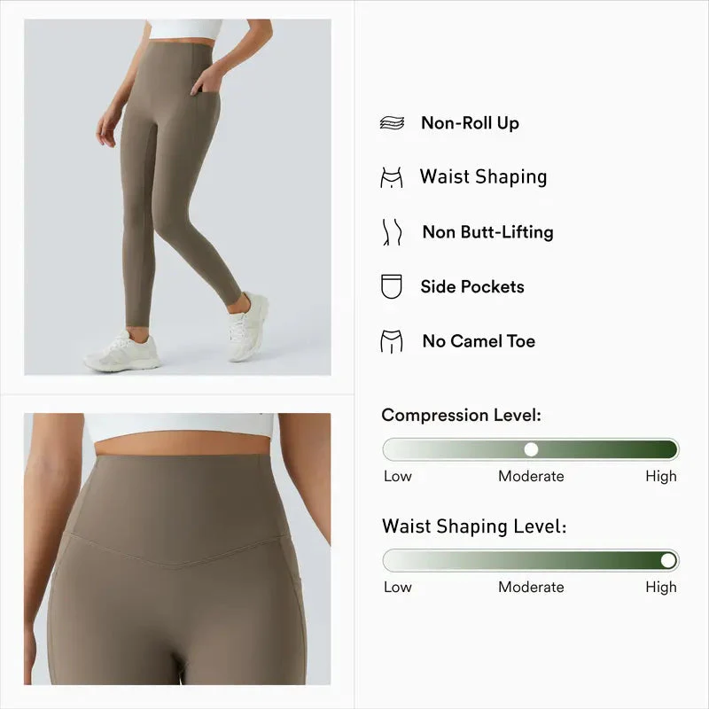 INSPIOVA  High Waisted Waist Shaping Pocket Shaping Training Leggings